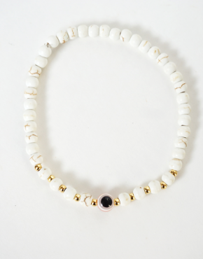 evil eye white turquoise mini