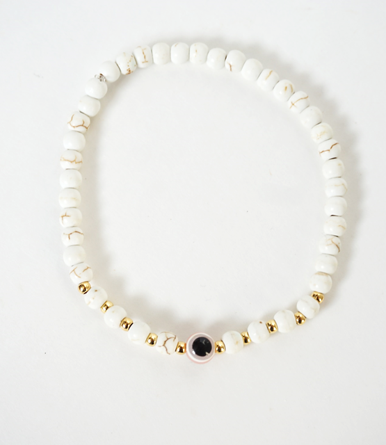 evil eye white turquoise mini