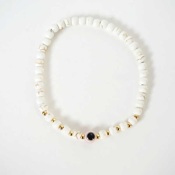 evil eye white turquoise mini